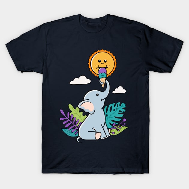 Funny Elephant and sun T-Shirt by coffeeman